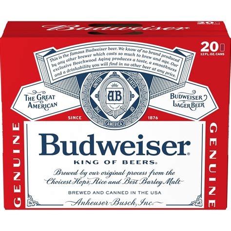 Budweiser Lager 20pk/12 fl oz Cans