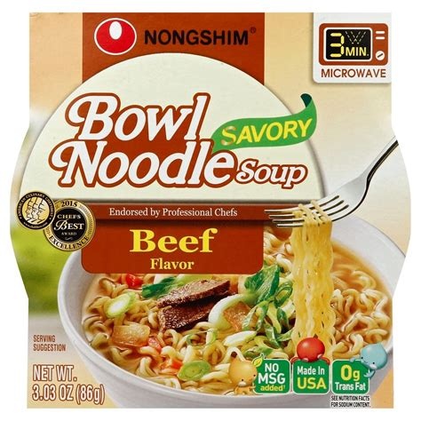 Nongshim Bowl Noodle Soup, Beef