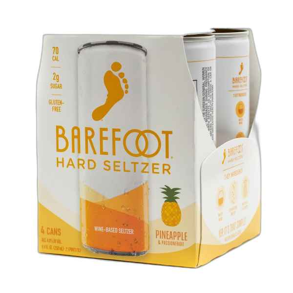 Barefoot Hard Seltzer Pineapple & Passion Fruit 4pk/250 ml Cans