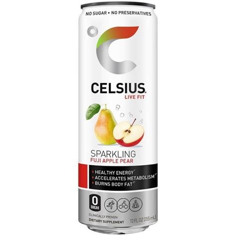 Celsius Sparkling Fuji Apple Pear 12 fl oz Can