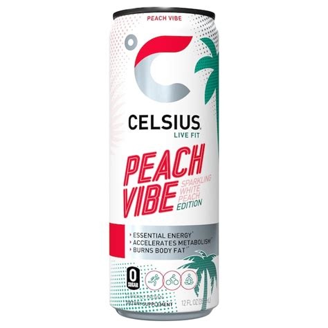 Celsius Sparkling Peach Vibe 12 fl oz Can