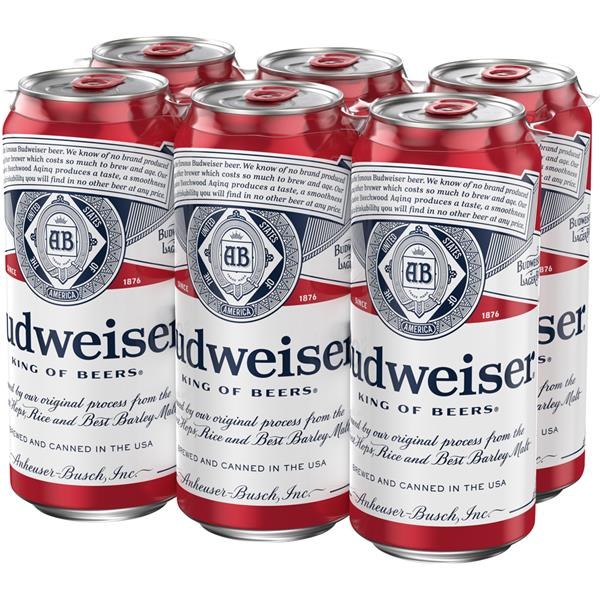 Budweiser Lager 6pk/16 fl oz Cans
