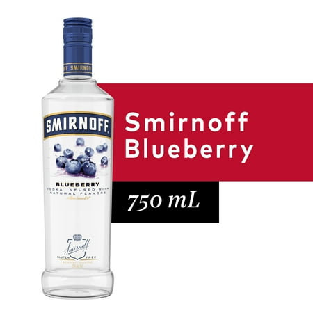 Smirnoff Blueberry 70 Proof (Vodka Infused With Natural Flavors) - 750 ml Bottle