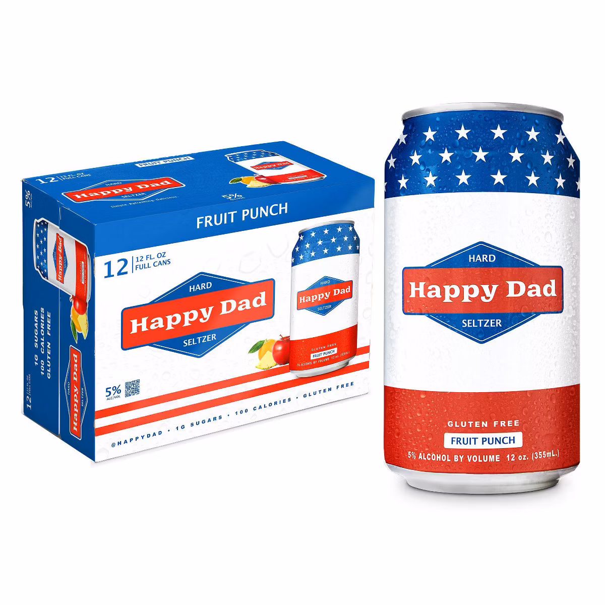 Happy Dad Hard Seltzer Fruit Punch 12pk/12 fl oz Cans