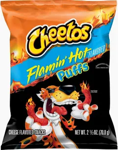 Cheetos Puffs Flamin' Hot Cheese Flavored Snacks 3 oz