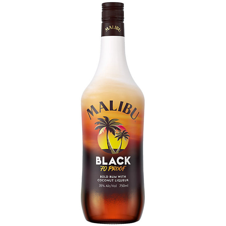 Malibu Coconut Flavored Rum Black