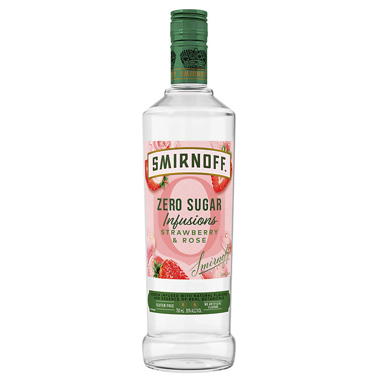 Smirnoff Strawberry & Rose Flavored Vodka Zero Sugar Infusions
